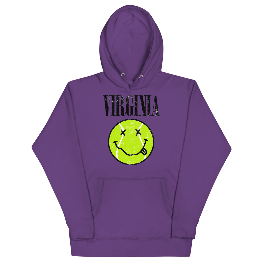 Virginia Smiley Face Tennis Ball by CoVA Tennis Unisex Hoodie