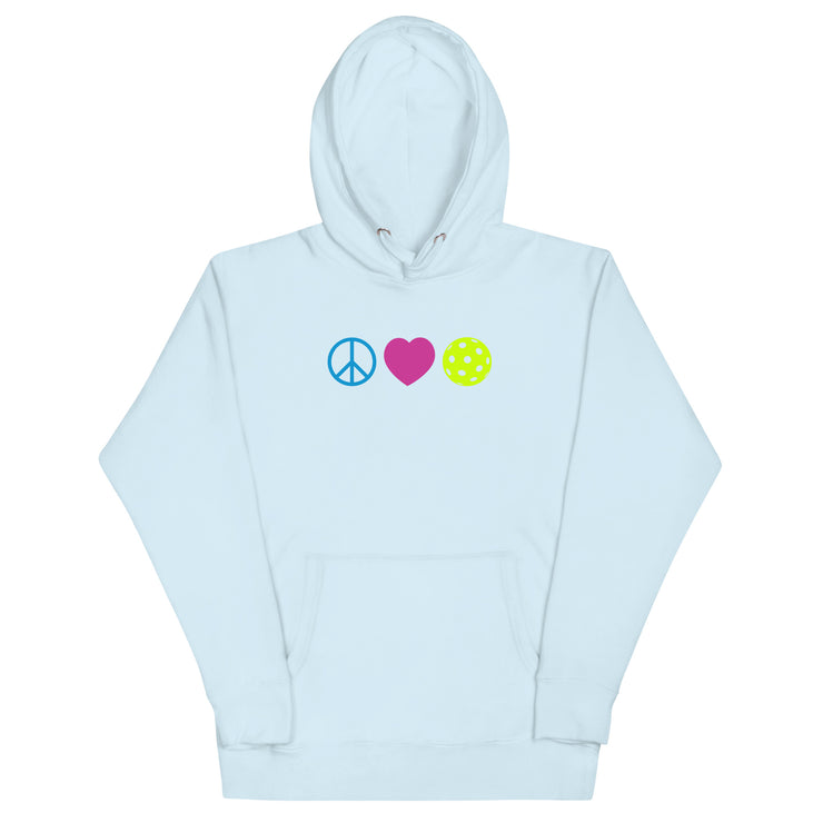 Peace Love Pickleball Unisex Heavy Weight Hoodie