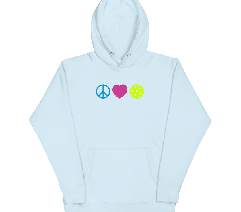 Peace Love Pickleball Unisex Heavy Weight Hoodie