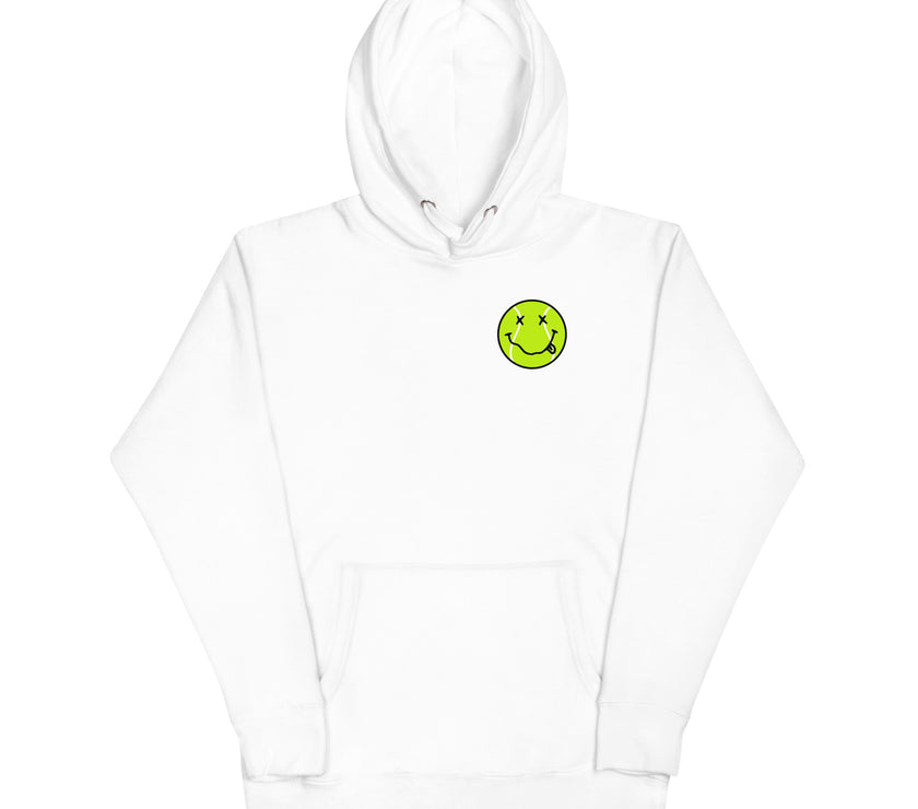 Smiling Tennis Ball by CoVA Tennis Unisex Premium Hoodie