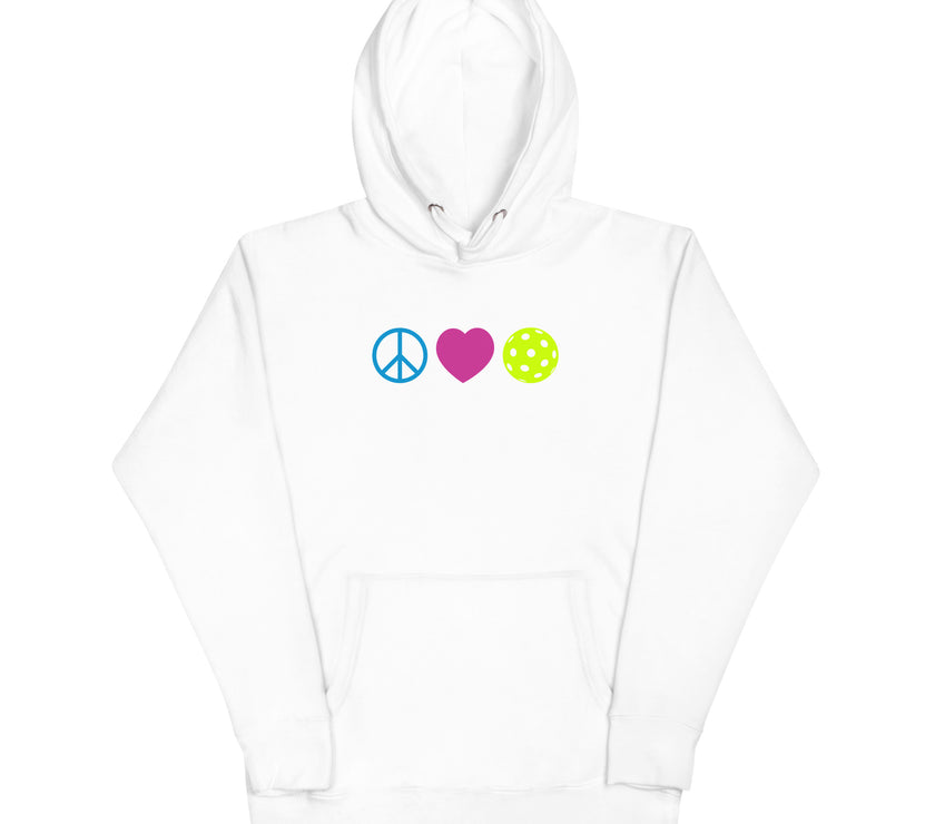 Peace Love Pickleball Unisex Heavy Weight Hoodie