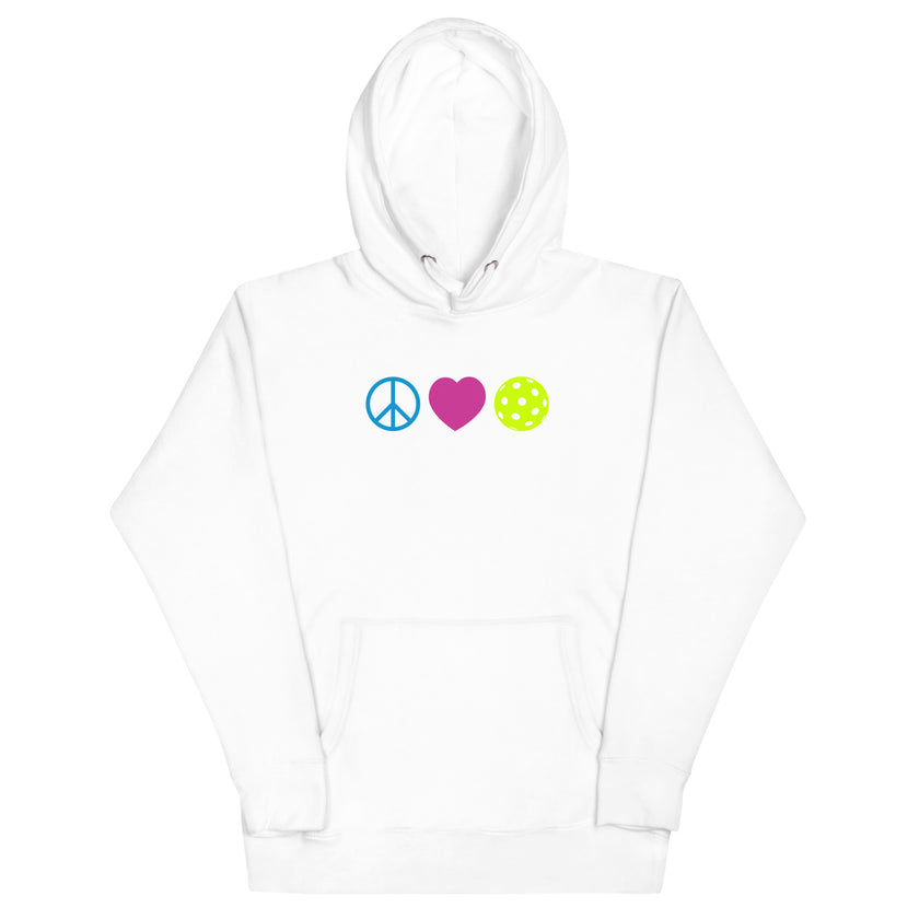 Peace Love Pickleball Unisex Heavy Weight Hoodie