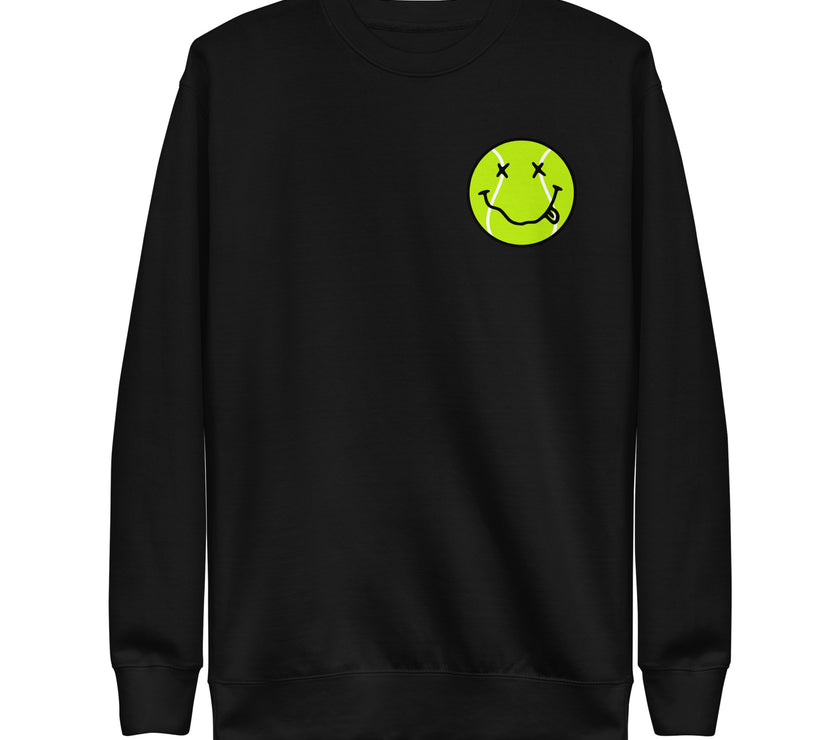 Smiling Tennis Ball by CoVA Tennis Unisex Premium Sweatshirt