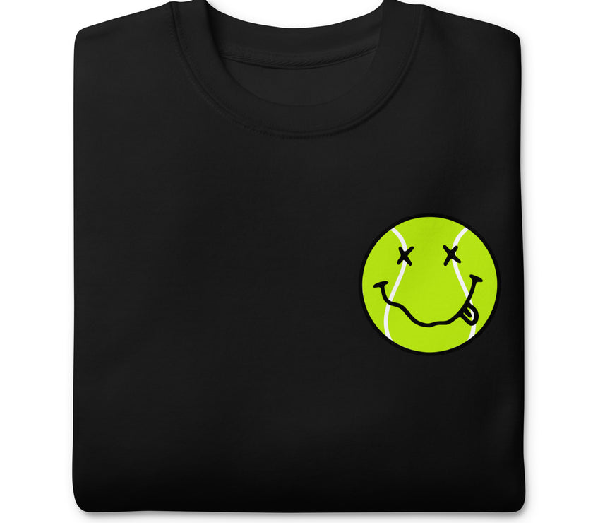 Smiling Tennis Ball by CoVA Tennis Unisex Premium Sweatshirt