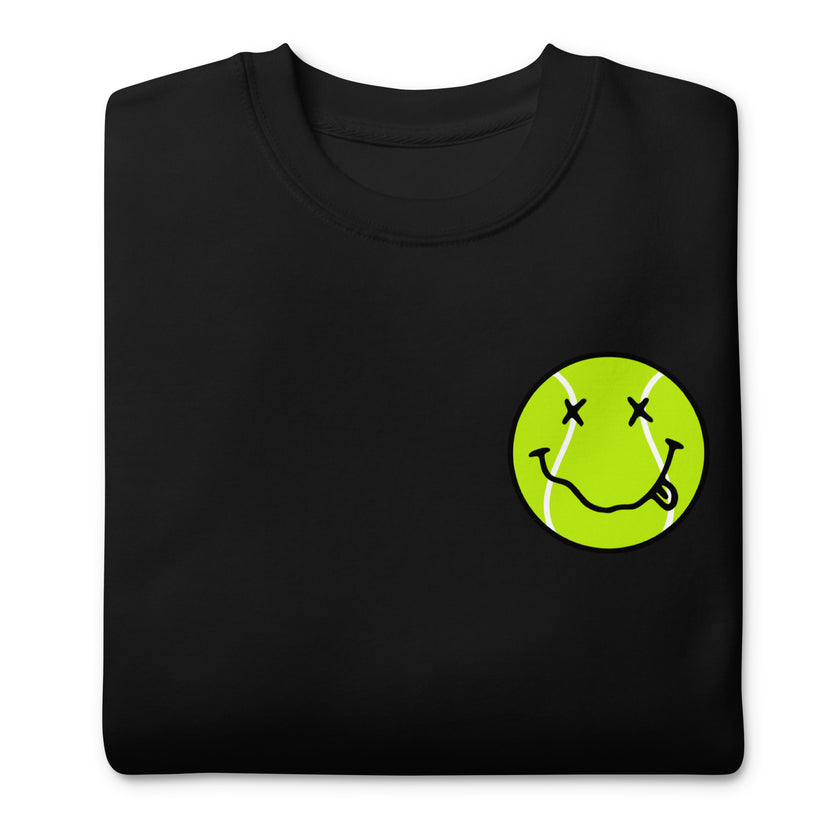 Smiling Tennis Ball by CoVA Tennis Unisex Premium Sweatshirt