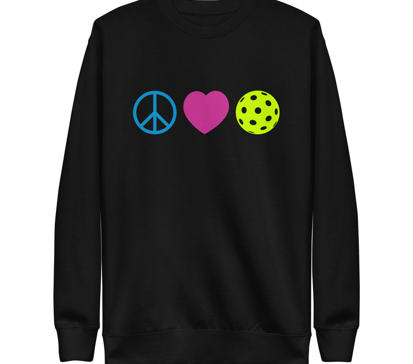 Peace Love Pickleball Unisex Premium Sweatshirt