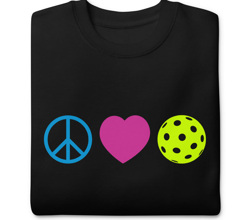 Peace Love Pickleball Unisex Premium Sweatshirt