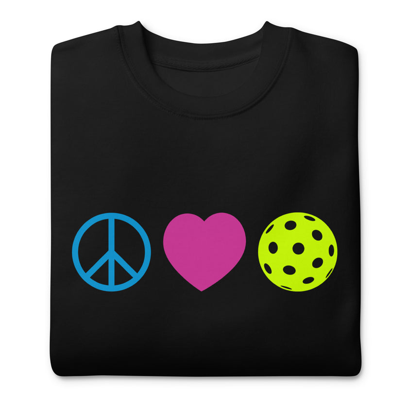 Peace Love Pickleball Unisex Premium Sweatshirt