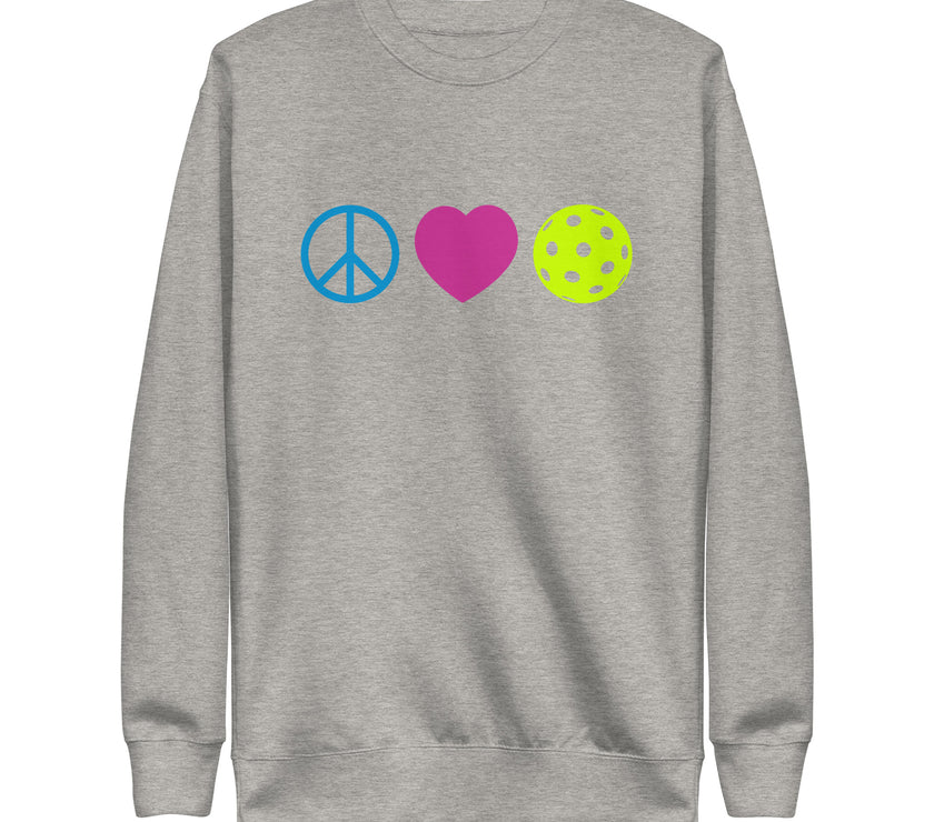 Peace Love Pickleball Unisex Premium Sweatshirt