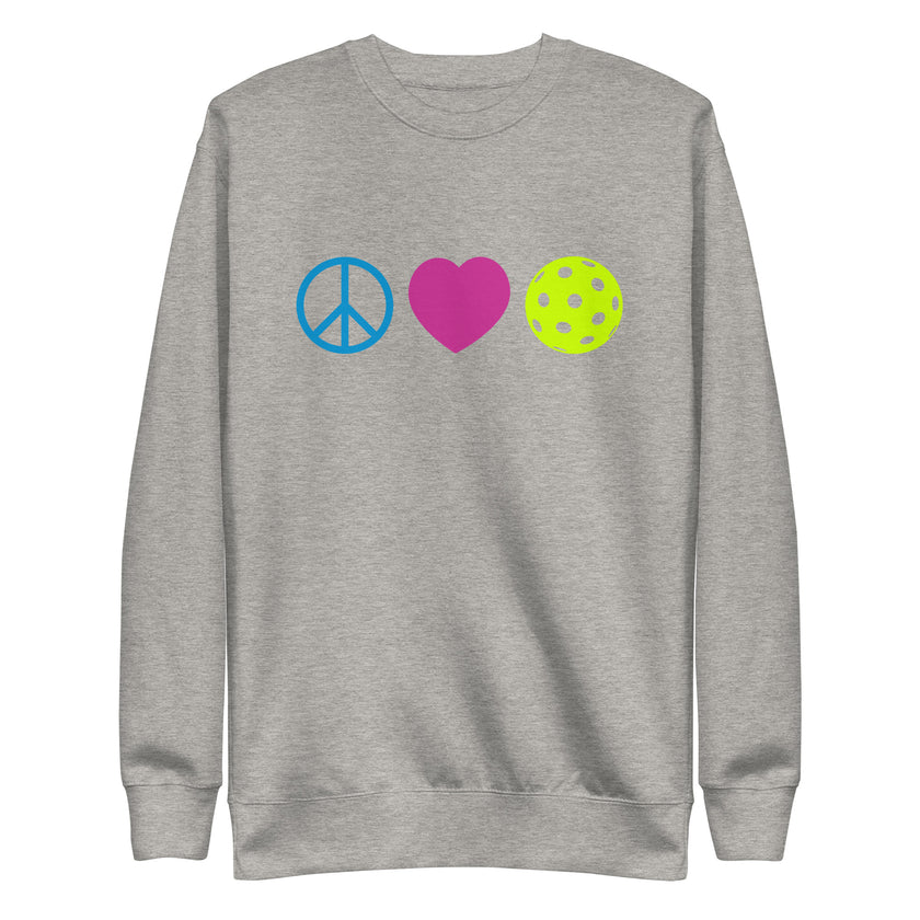 Peace Love Pickleball Unisex Premium Sweatshirt