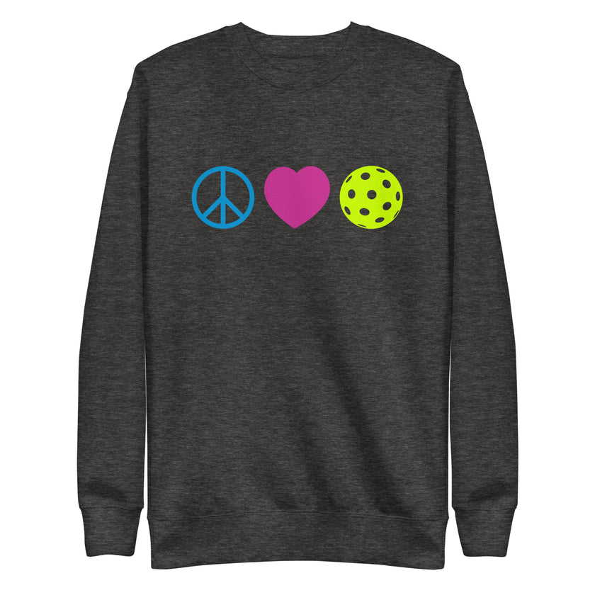 Peace Love Pickleball Unisex Premium Sweatshirt