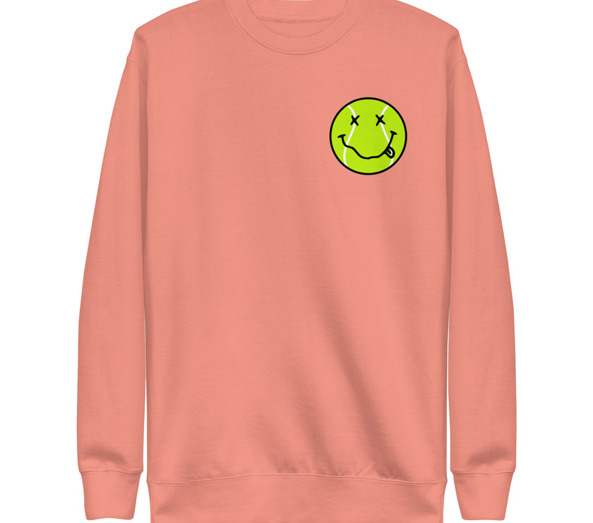 Smiling Tennis Ball by CoVA Tennis Unisex Premium Sweatshirt