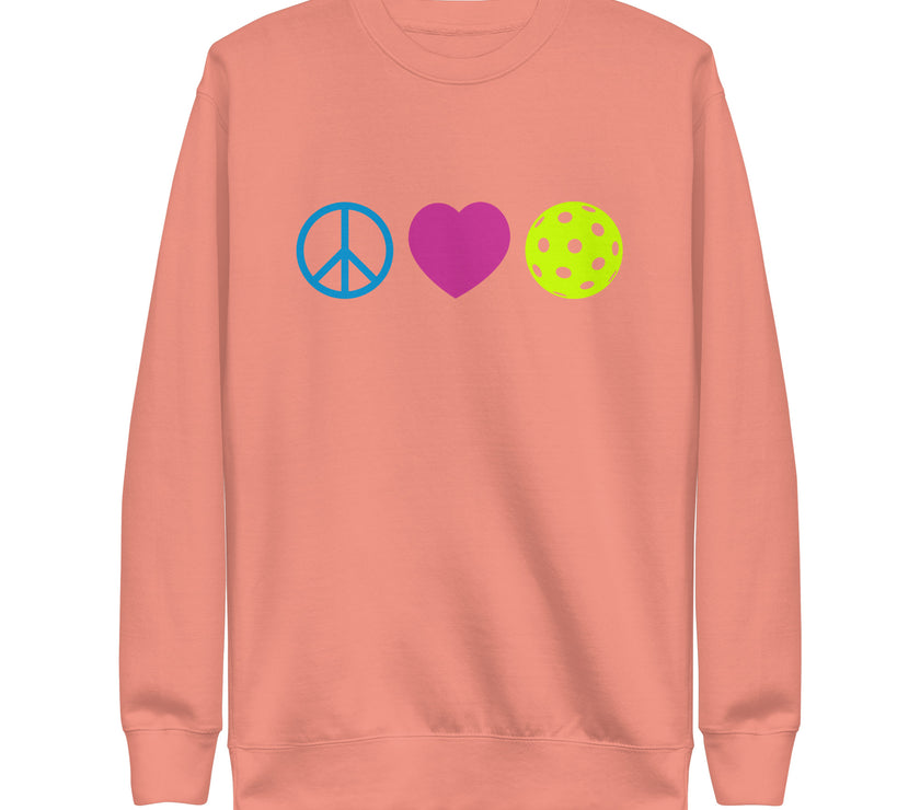 Peace Love Pickleball Unisex Premium Sweatshirt