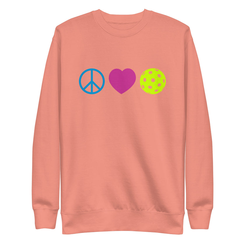 Peace Love Pickleball Unisex Premium Sweatshirt