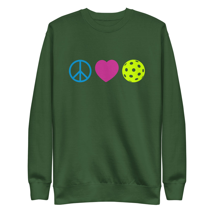 Peace Love Pickleball Unisex Premium Sweatshirt