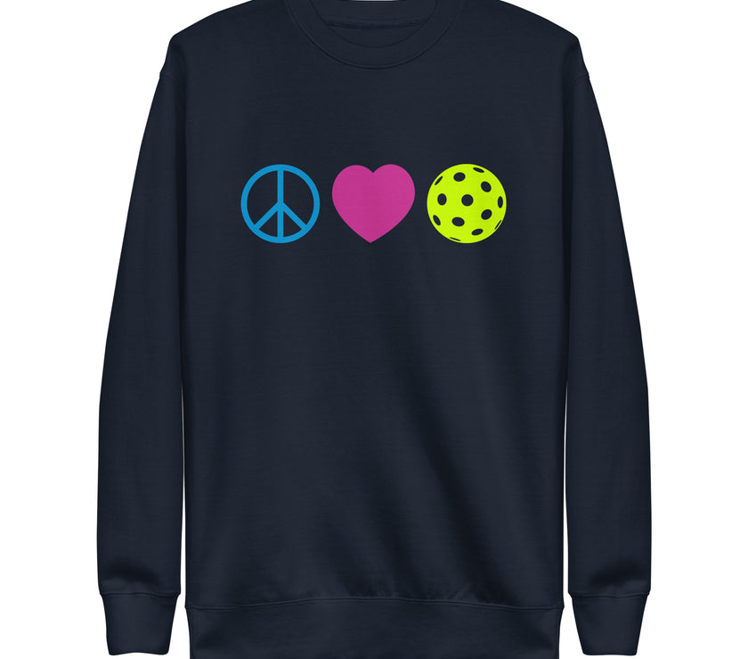 Peace Love Pickleball Unisex Premium Sweatshirt