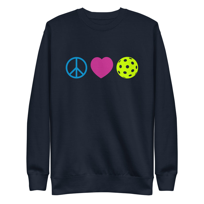 Peace Love Pickleball Unisex Premium Sweatshirt