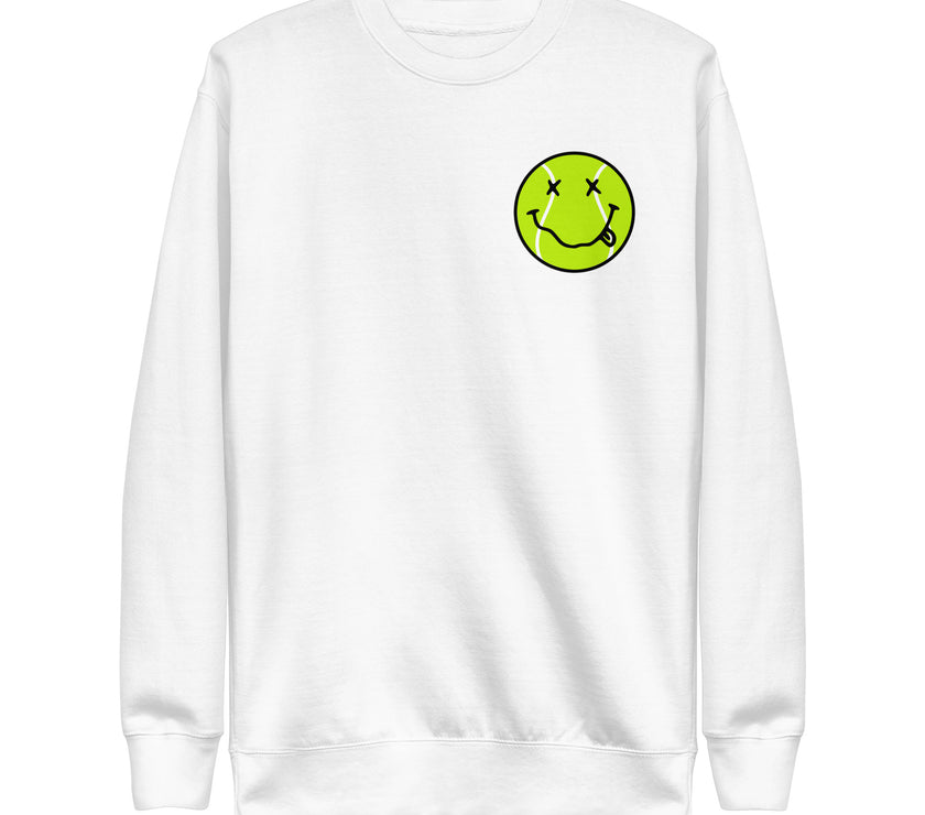 Smiling Tennis Ball by CoVA Tennis Unisex Premium Sweatshirt