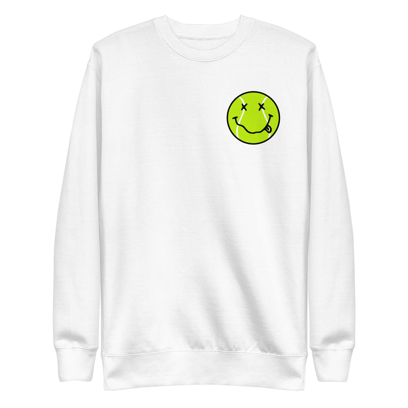 Smiling Tennis Ball by CoVA Tennis Unisex Premium Sweatshirt