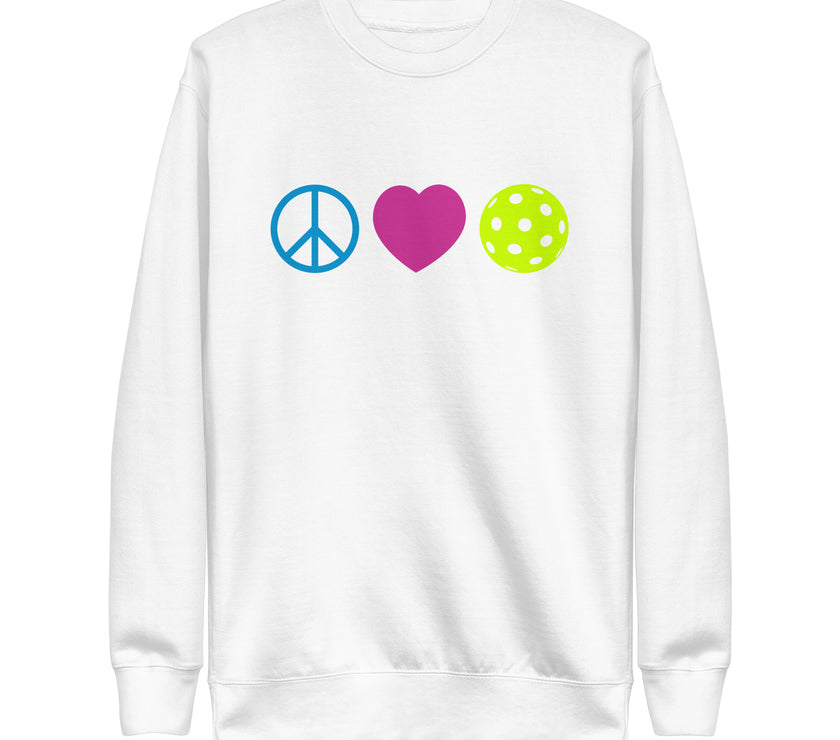 Peace Love Pickleball Unisex Premium Sweatshirt