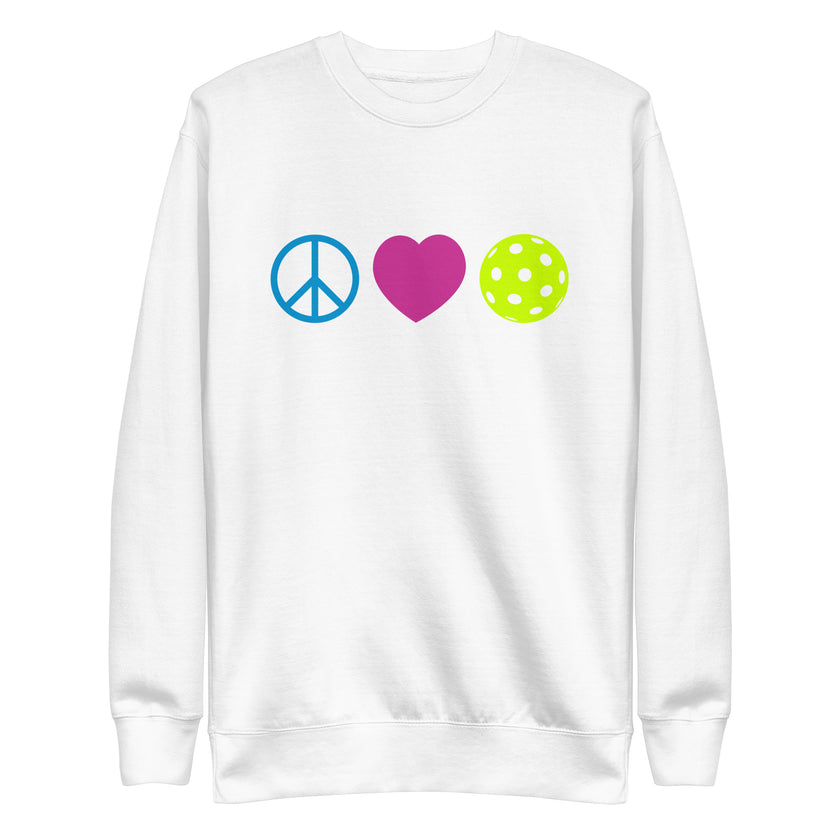 Peace Love Pickleball Unisex Premium Sweatshirt