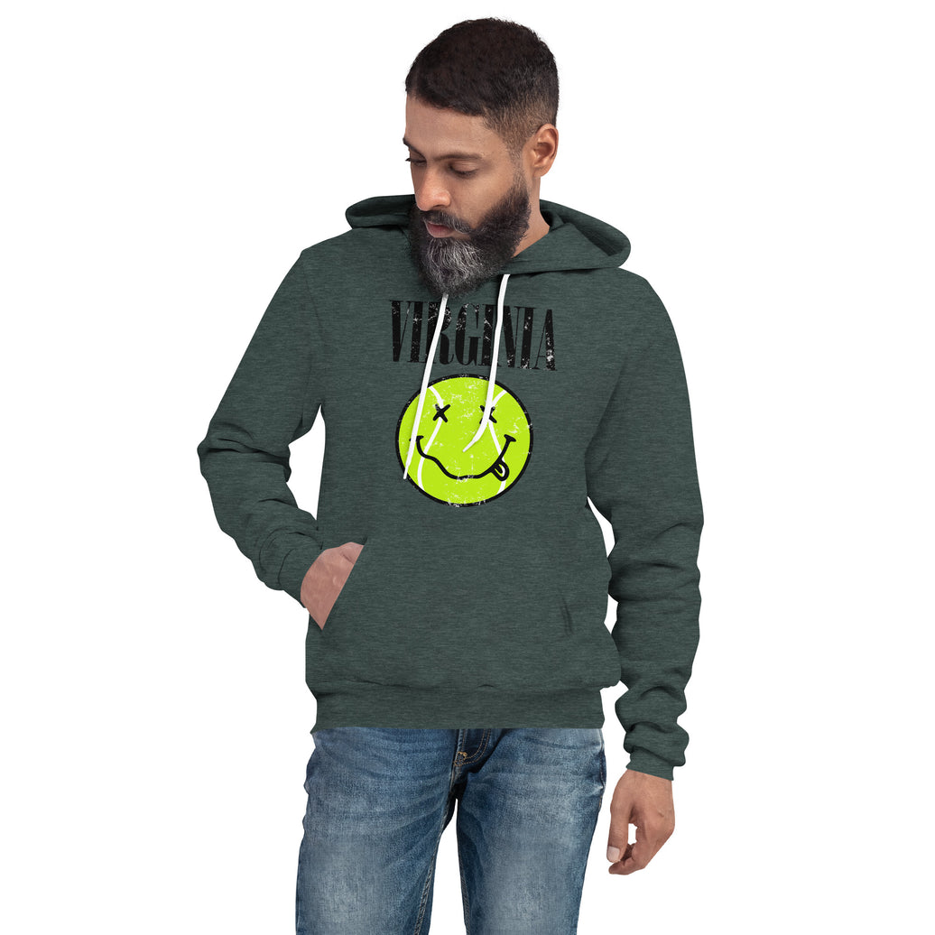 Virginia Smiley Face Tennis Ball by CoVA Tennis Unisex Lightweight hoodie