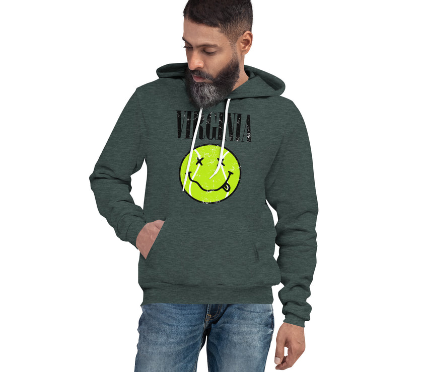 Virginia Smiley Face Tennis Ball by CoVA Tennis Unisex Lightweight hoodie