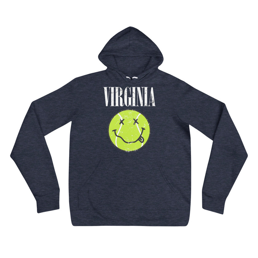 Virginia Smiley Face Tennis Ball by CoVA Tennis Unisex Lightweight hoodie