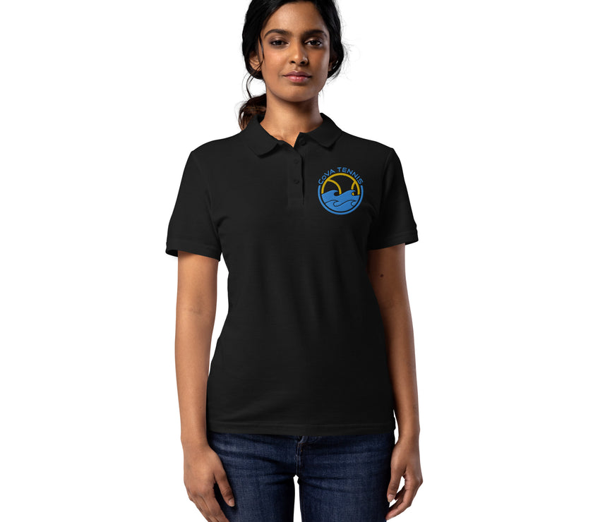 CoVA Tennis Ball & Waves Logo Women’s pique polo shirt