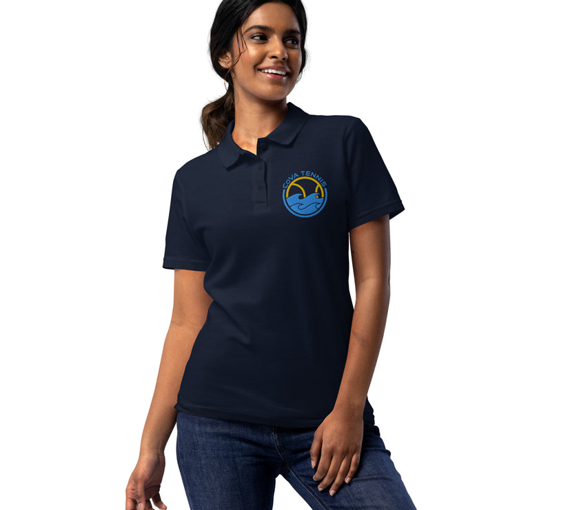 CoVA Tennis Ball & Waves Logo Women’s pique polo shirt