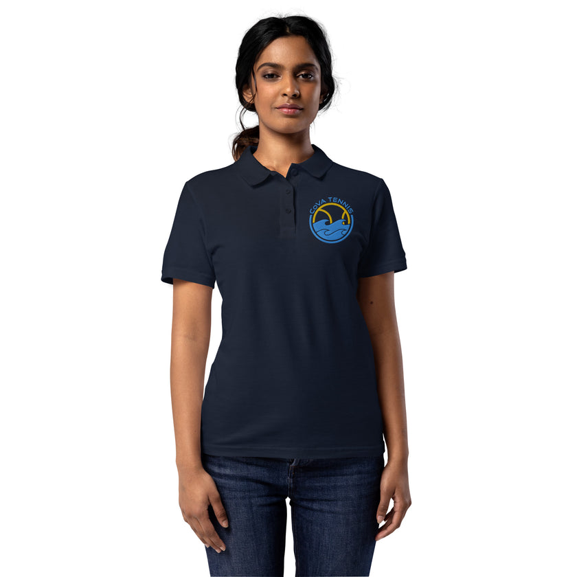 CoVA Tennis Ball & Waves Logo Women’s pique polo shirt