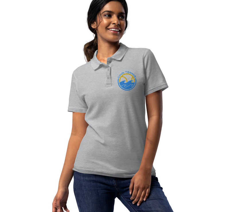 CoVA Tennis Ball & Waves Logo Women’s pique polo shirt