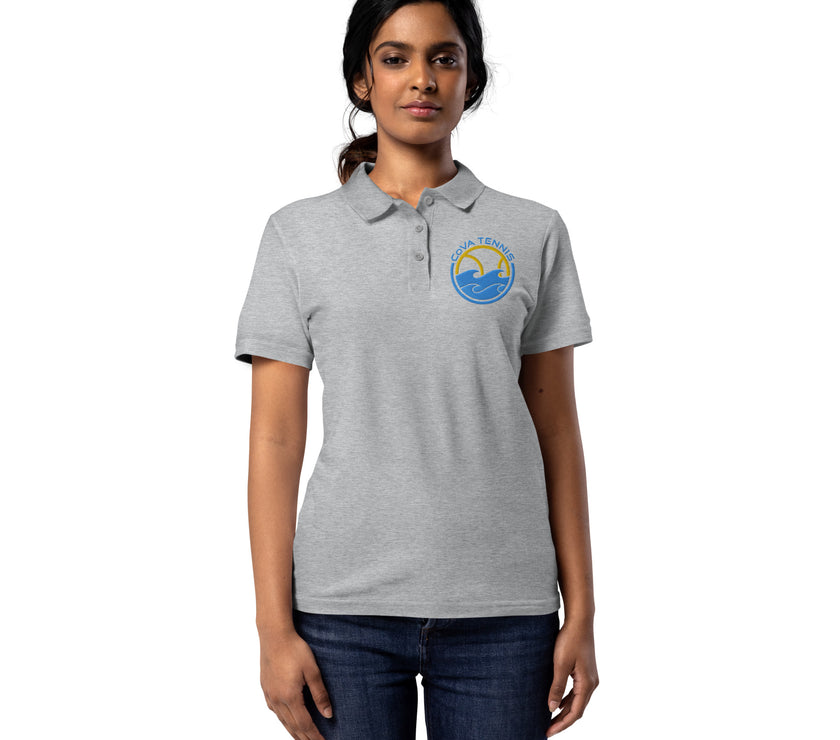 CoVA Tennis Ball & Waves Logo Women’s pique polo shirt