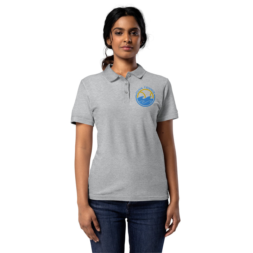 CoVA Tennis Ball & Waves Logo Women’s pique polo shirt