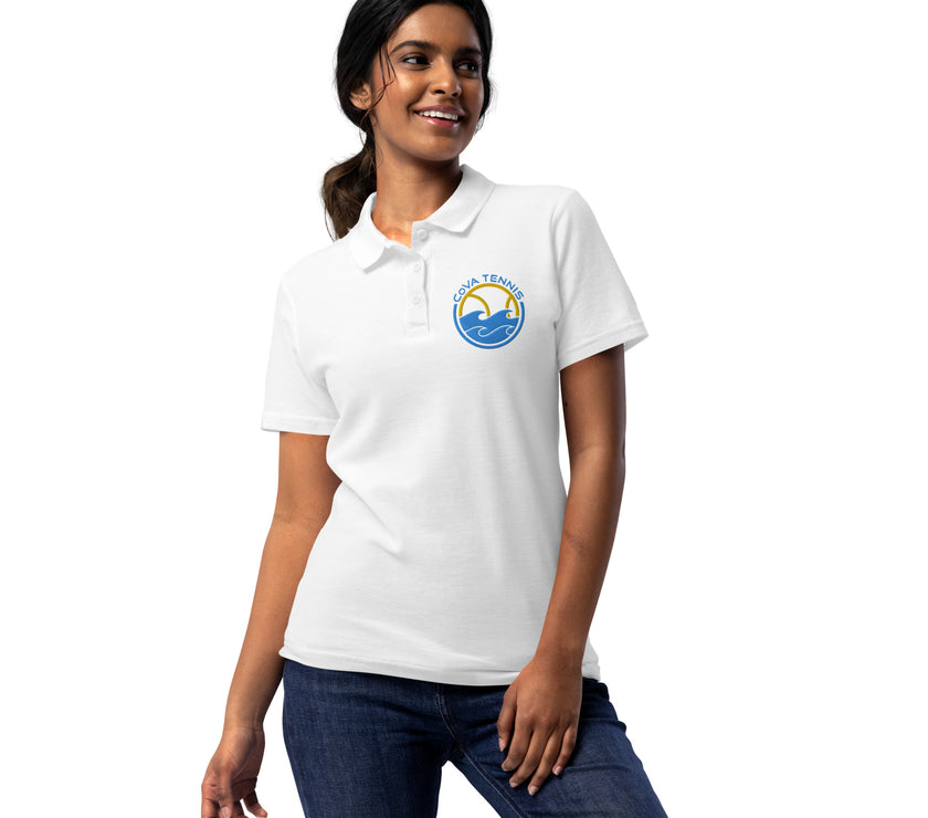 CoVA Tennis Ball & Waves Logo Women’s pique polo shirt