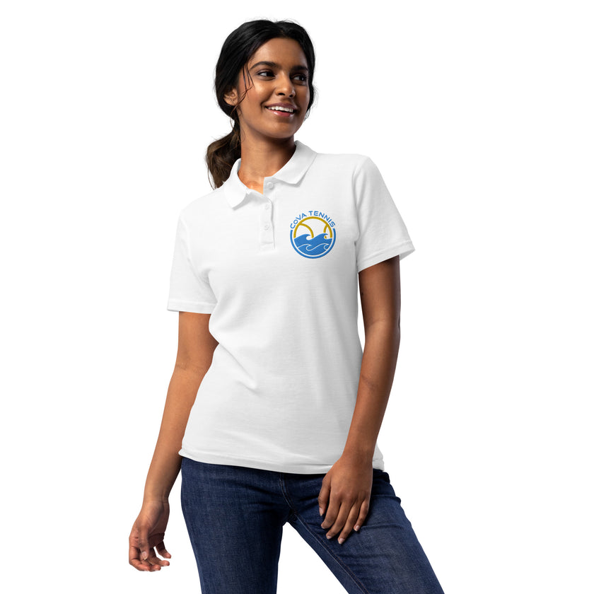 CoVA Tennis Ball & Waves Logo Women’s pique polo shirt