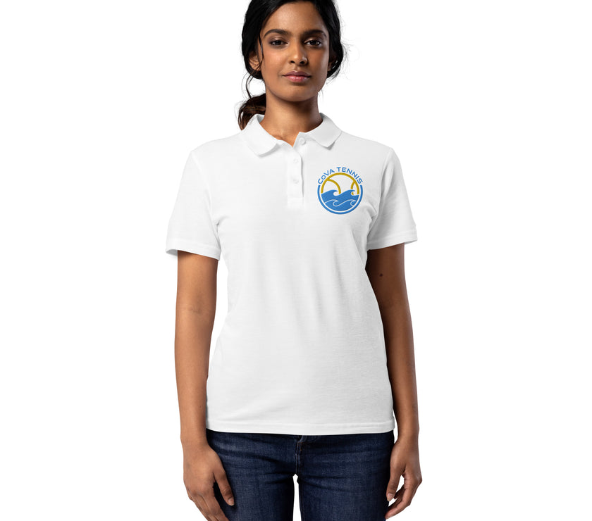 CoVA Tennis Ball & Waves Logo Women’s pique polo shirt