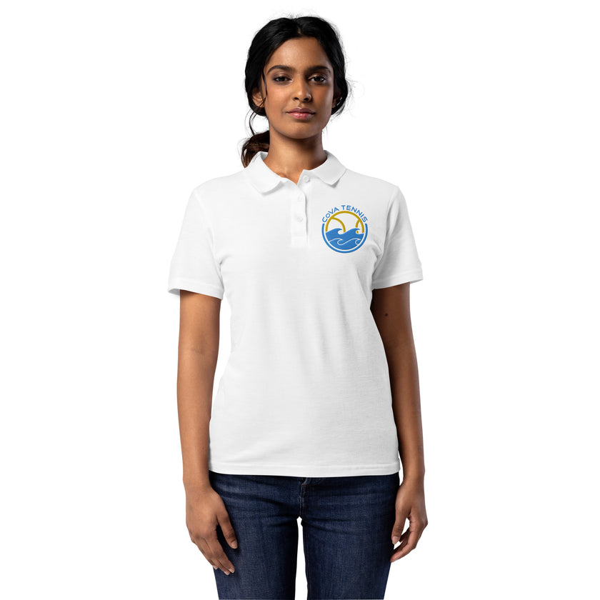 CoVA Tennis Ball & Waves Logo Women’s pique polo shirt