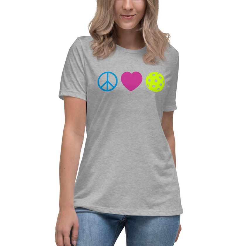 Peace Love Pickleball Women's Relaxed T-Shirt