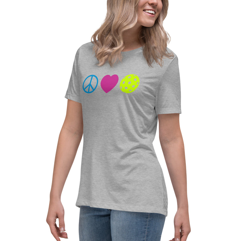 Peace Love Pickleball Women's Relaxed T-Shirt