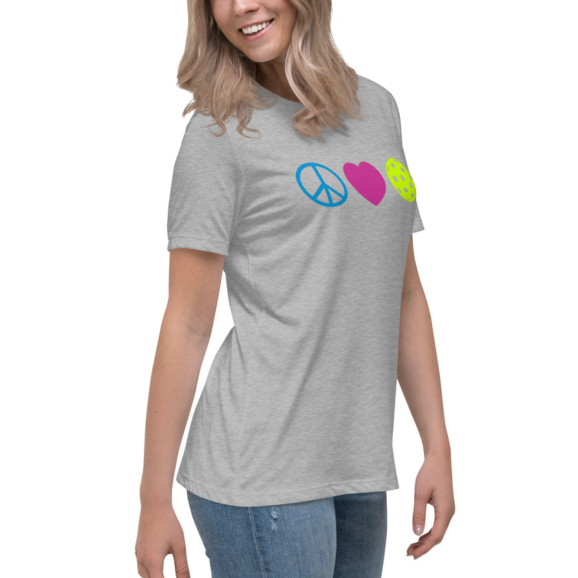 Peace Love Pickleball Women's Relaxed T-Shirt