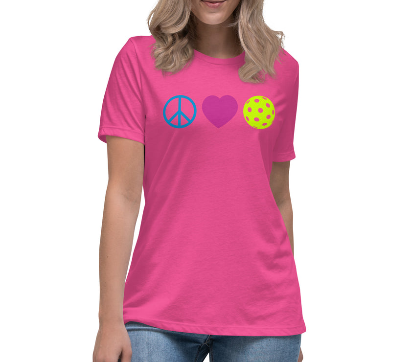 Peace Love Pickleball Women's Relaxed T-Shirt