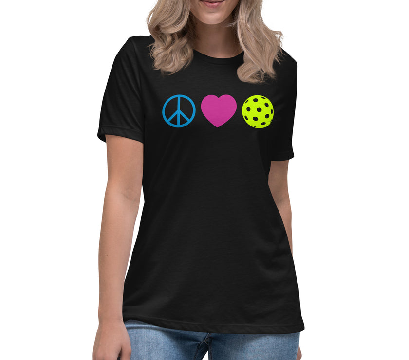 Peace Love Pickleball Women's Relaxed T-Shirt