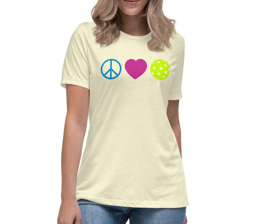 Peace Love Pickleball Women's Relaxed T-Shirt