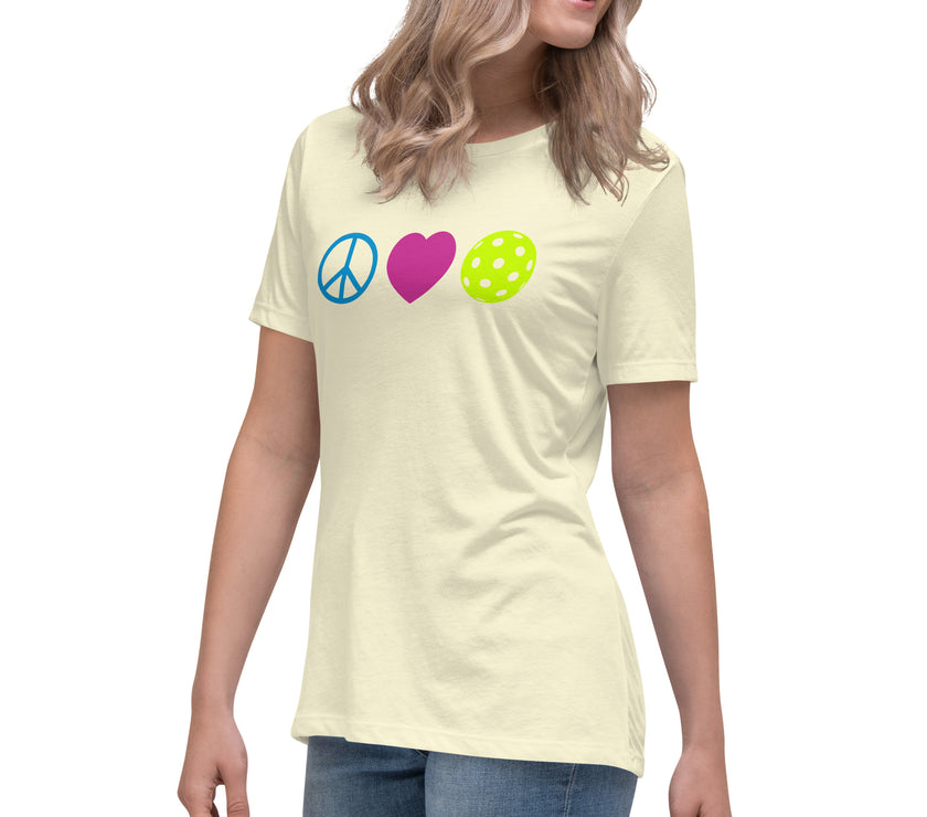 Peace Love Pickleball Women's Relaxed T-Shirt