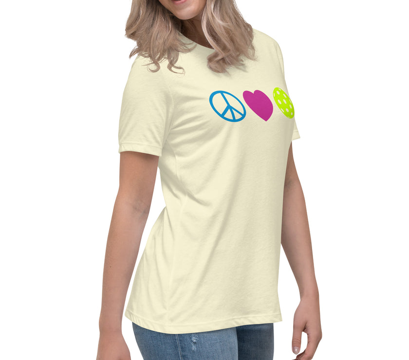 Peace Love Pickleball Women's Relaxed T-Shirt