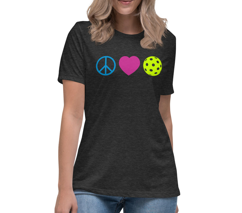 Peace Love Pickleball Women's Relaxed T-Shirt