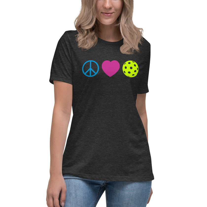 Peace Love Pickleball Women's Relaxed T-Shirt