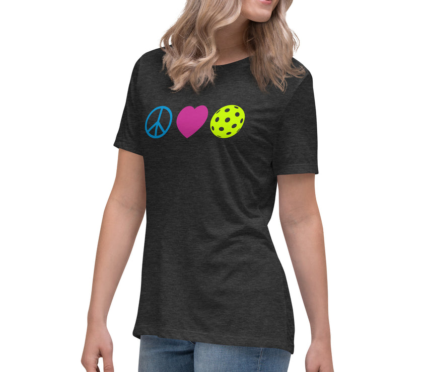 Peace Love Pickleball Women's Relaxed T-Shirt