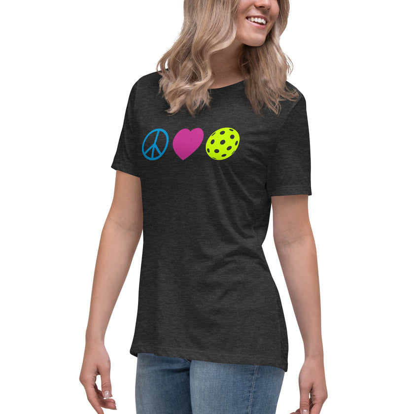 Peace Love Pickleball Women's Relaxed T-Shirt